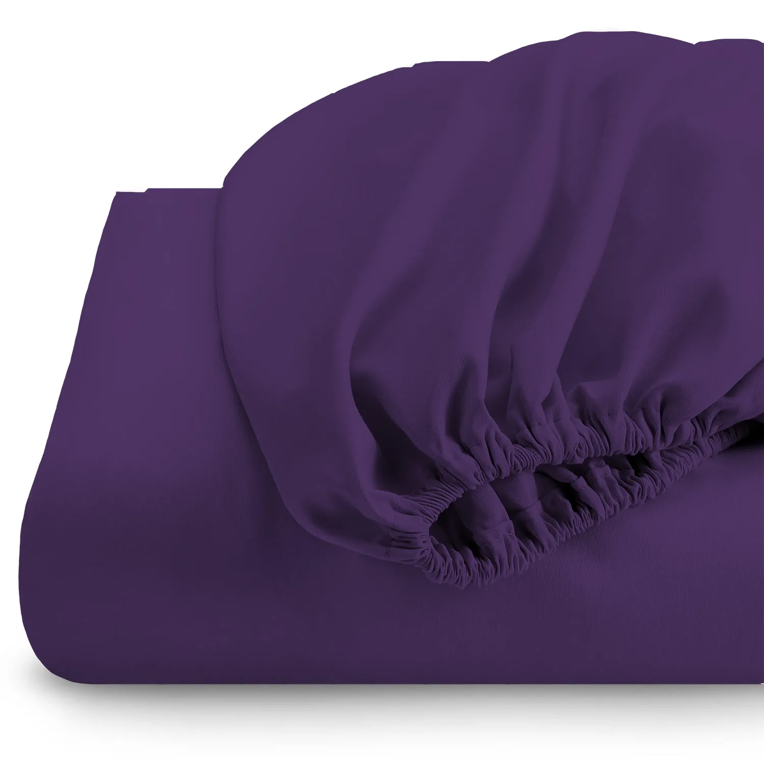 3 Piece Fitted Sheet Set Super Soft Violet King Size 180x200 30cm with 2 Pillow Case