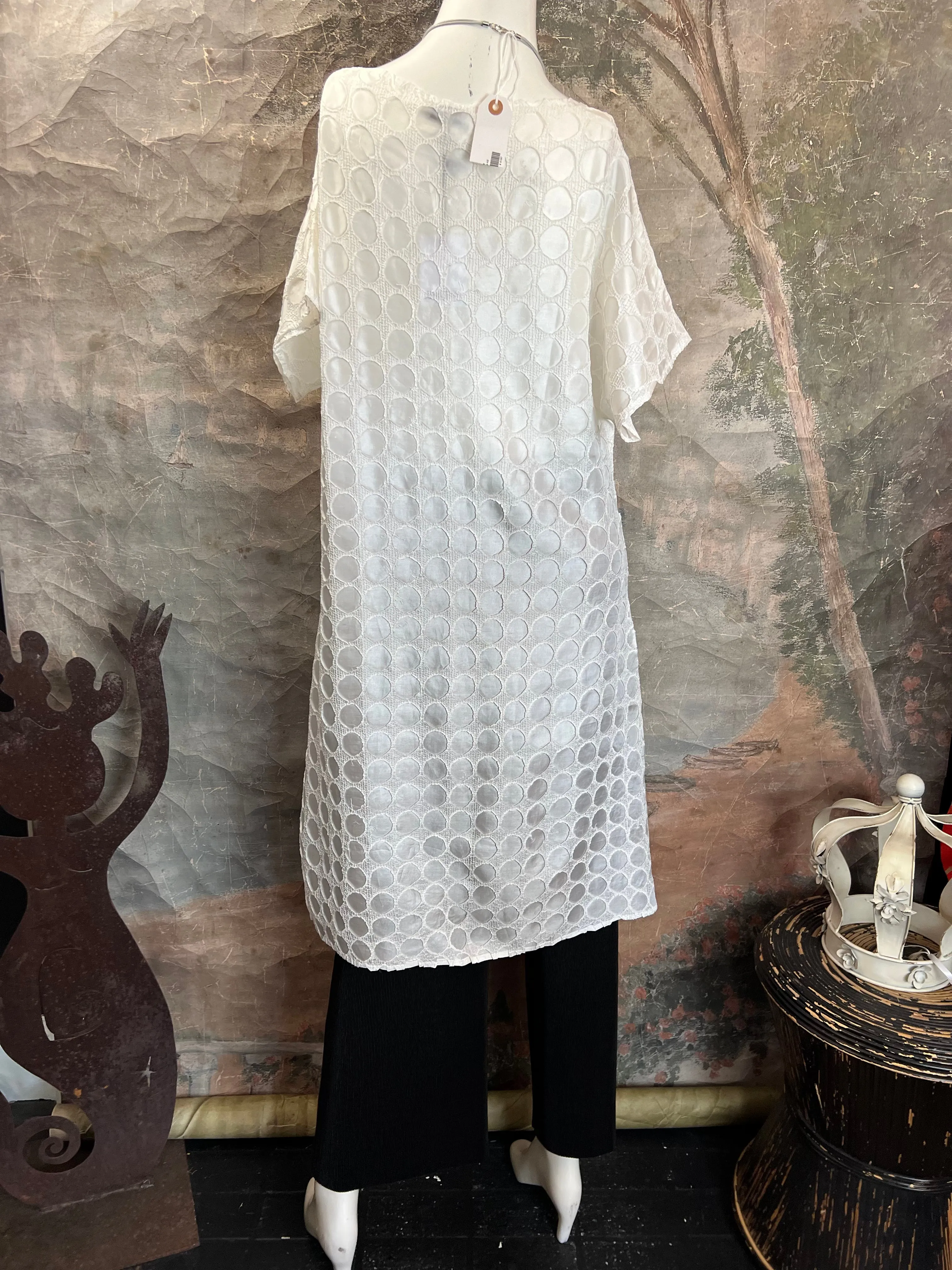 AD1040 Orbit Shirt Dress-Ivory