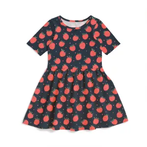 Alberta Dress - Raspberries Night Sky