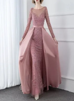 ALIA - Long Sleeves Beaded Evening Gown