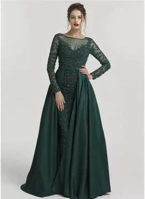 ALIA - Long Sleeves Beaded Evening Gown