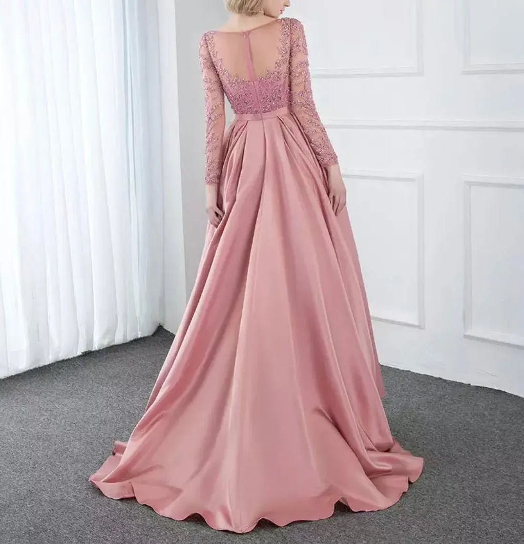 ALIA - Long Sleeves Beaded Evening Gown