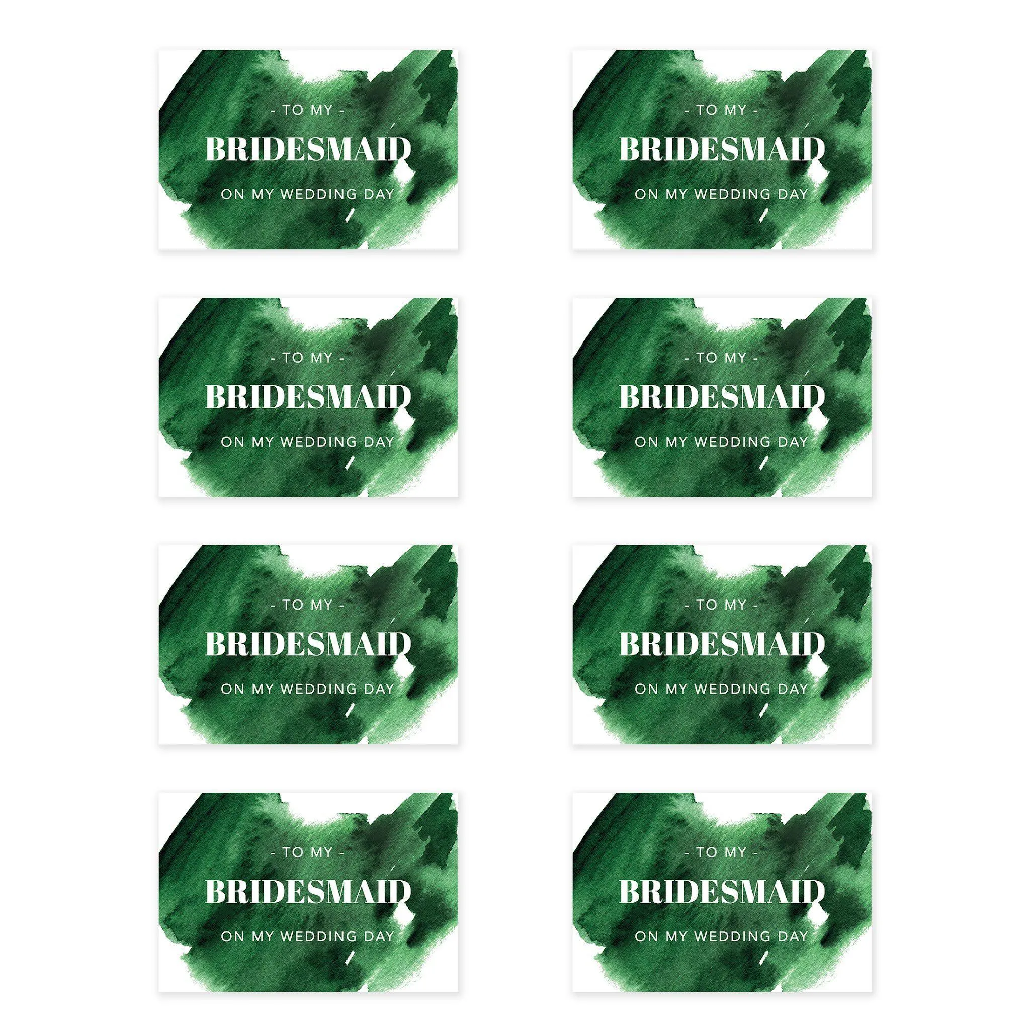 Bridesmaid Wedding Day Gift Cards with Envelopes, To My Bridesmaid on My Wedding Day Cards