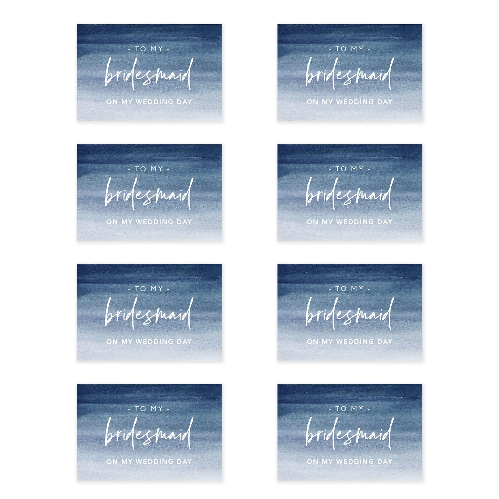 Bridesmaid Wedding Day Gift Cards with Envelopes, To My Bridesmaid on My Wedding Day Cards