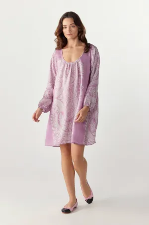 BY Anu Scoop neck Paisley Silk dress Lilac