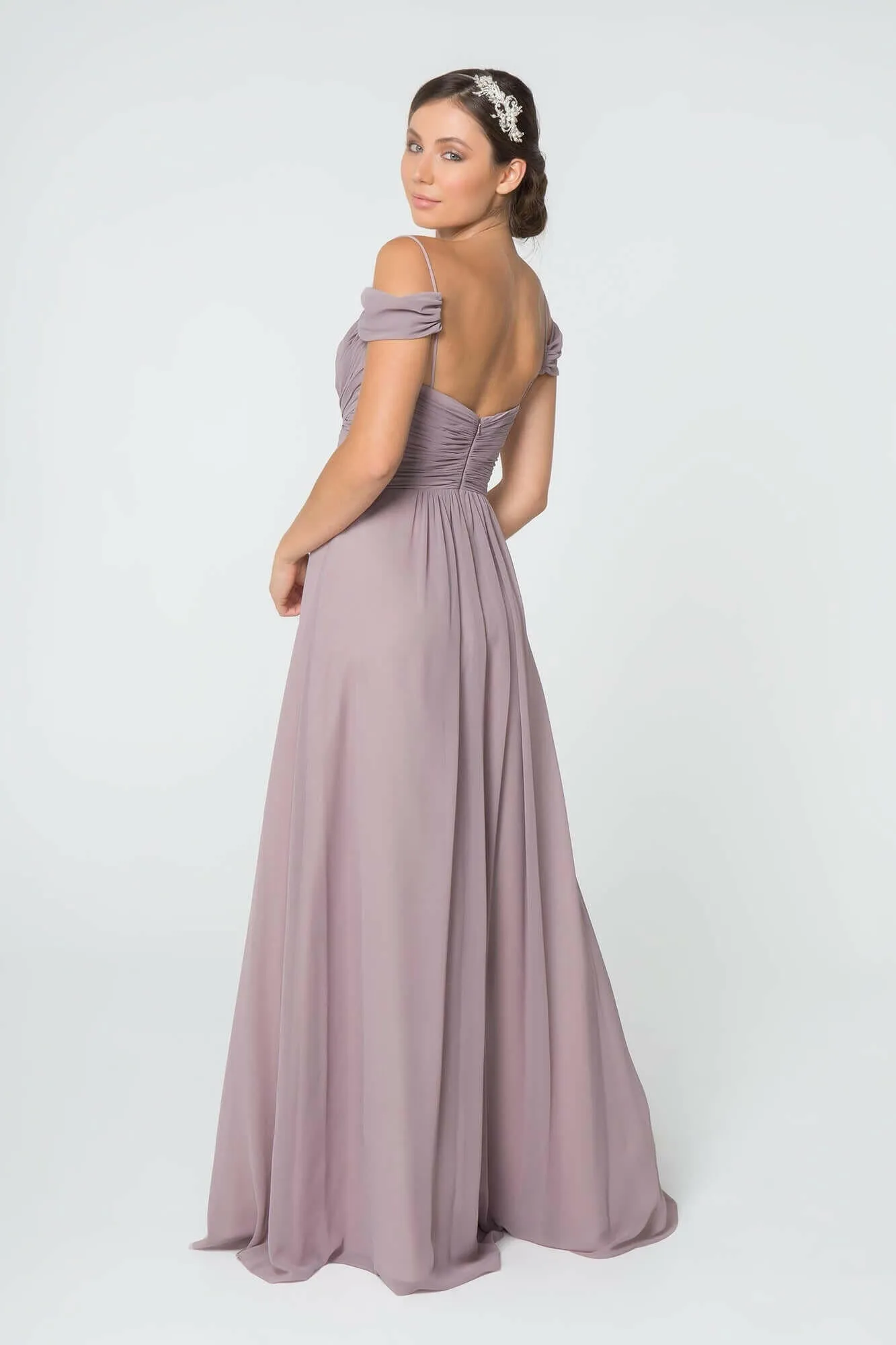 Chiffon Ruched Sweetheart Long Bridesmaid Dress GLGL2824