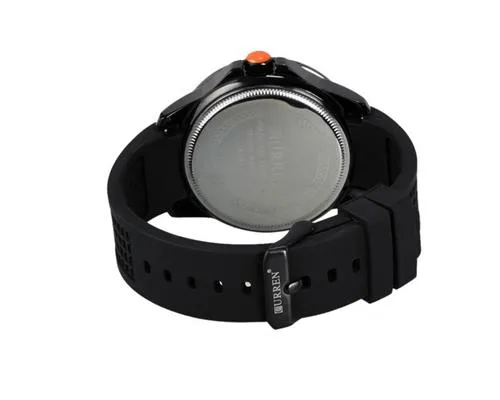 CURREN Metallic Case Silicone Wrist Band Boys Watch