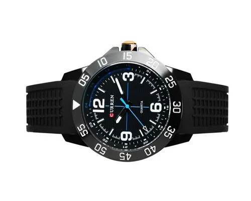 CURREN Metallic Case Silicone Wrist Band Boys Watch