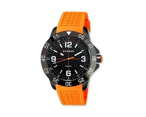 CURREN Metallic Case Silicone Wrist Band Boys Watch