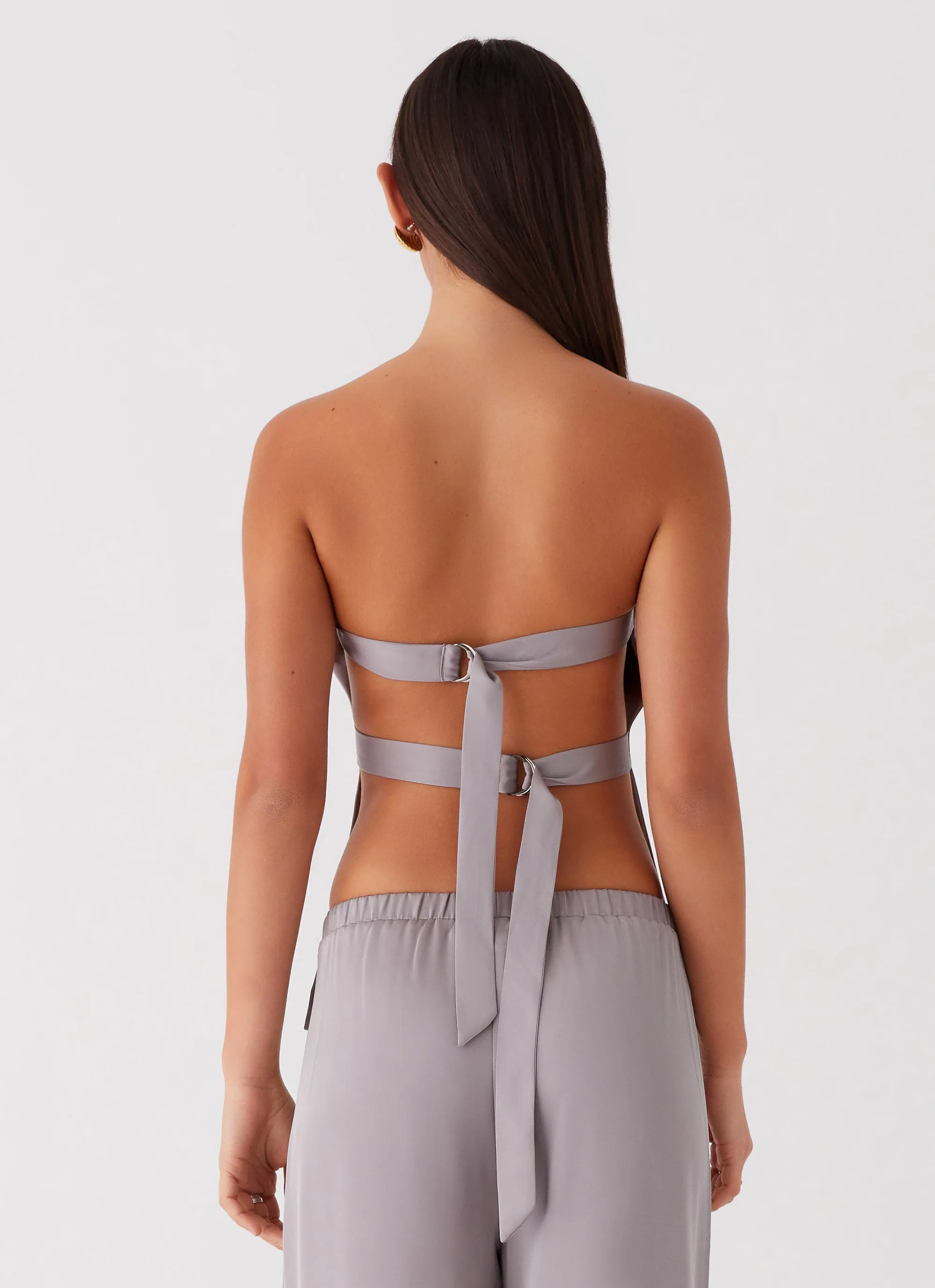 Enchanted Loving Strapless Top - Grey