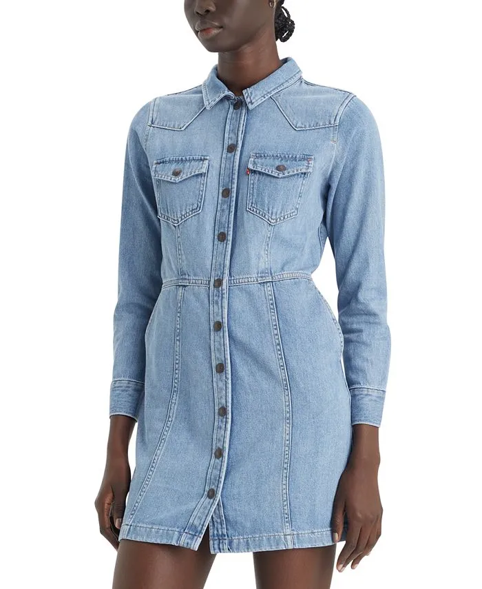 Flynn Western Levi's Women's Cotton Denim Dress, Blue