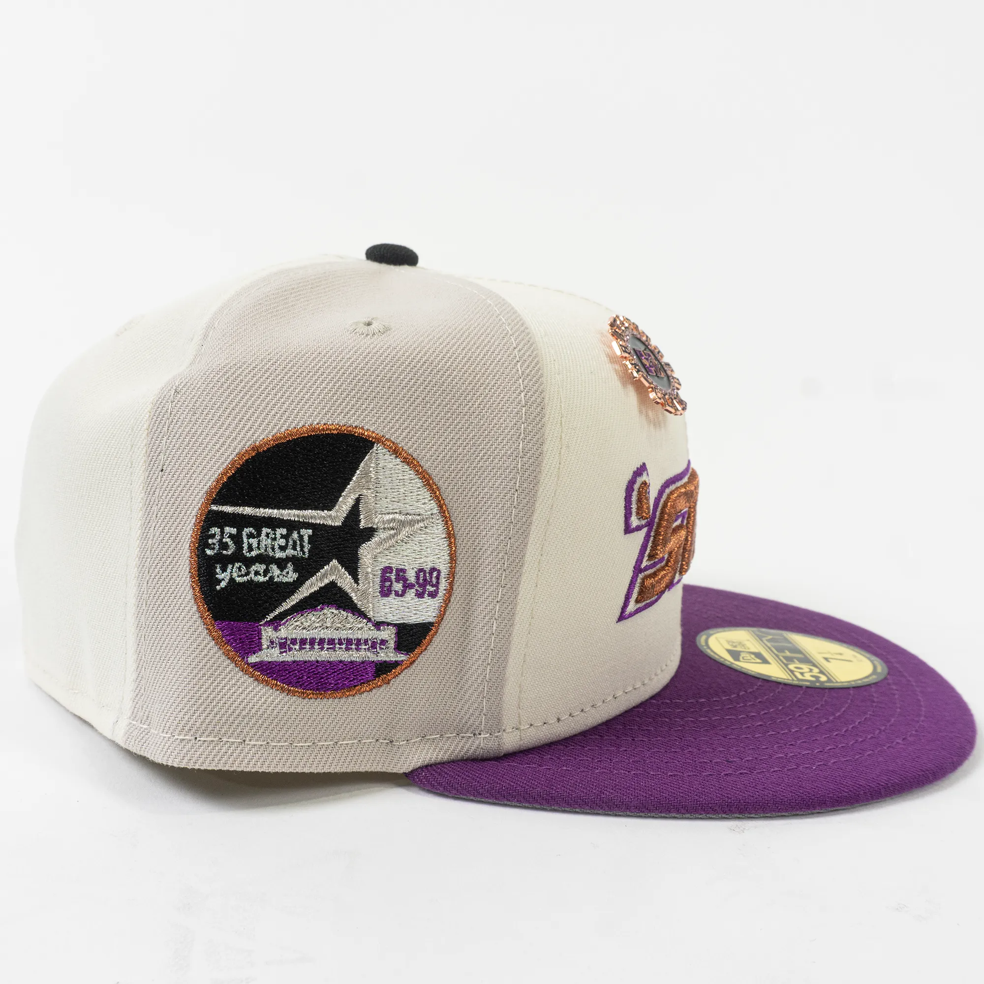 Houston Astros New Era Hat 5950 Slumped Swanger Bronze Violet Iris Light Gray Kool Aid Pack