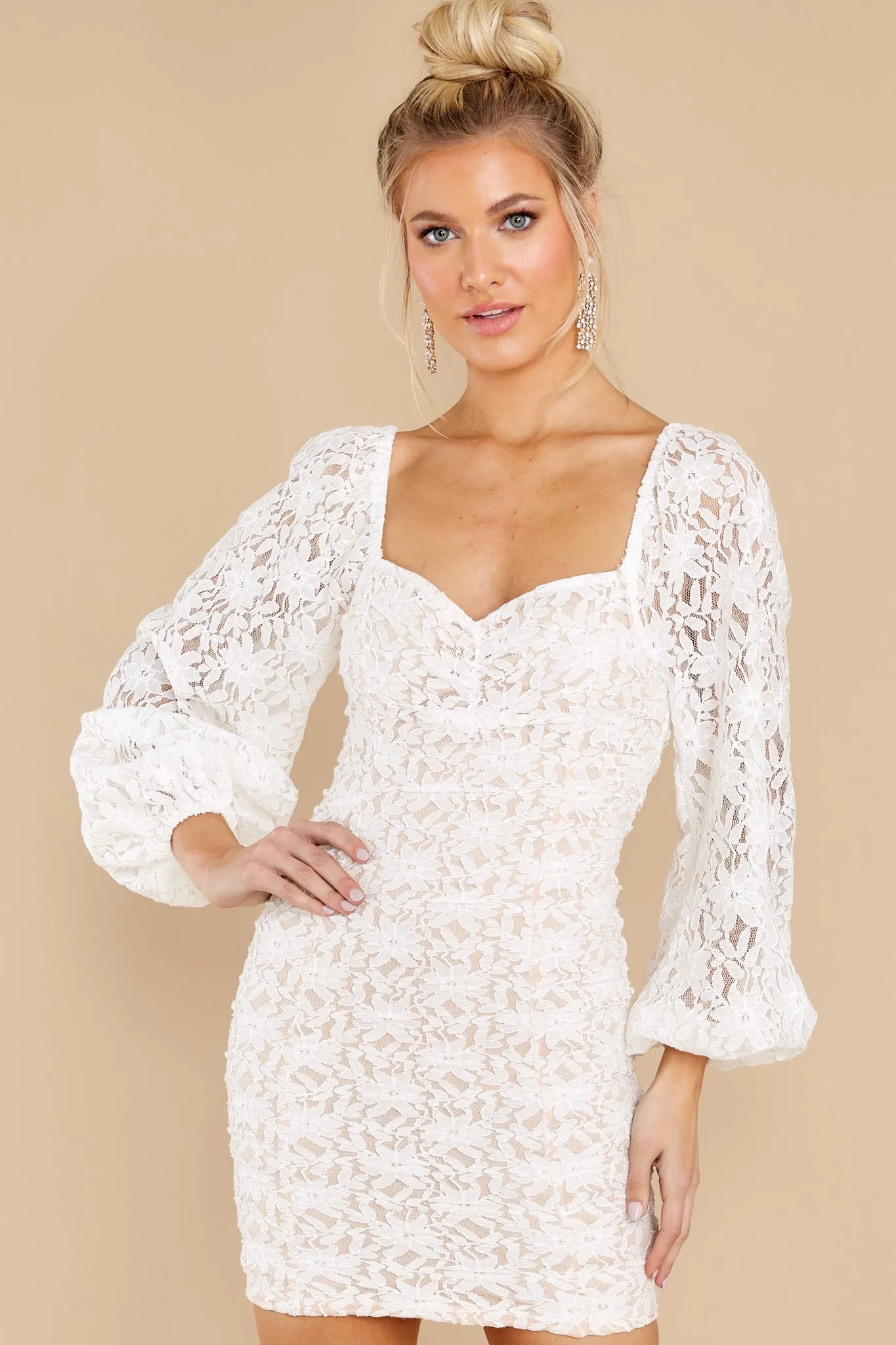 I'll Be Yours White Lace Dress