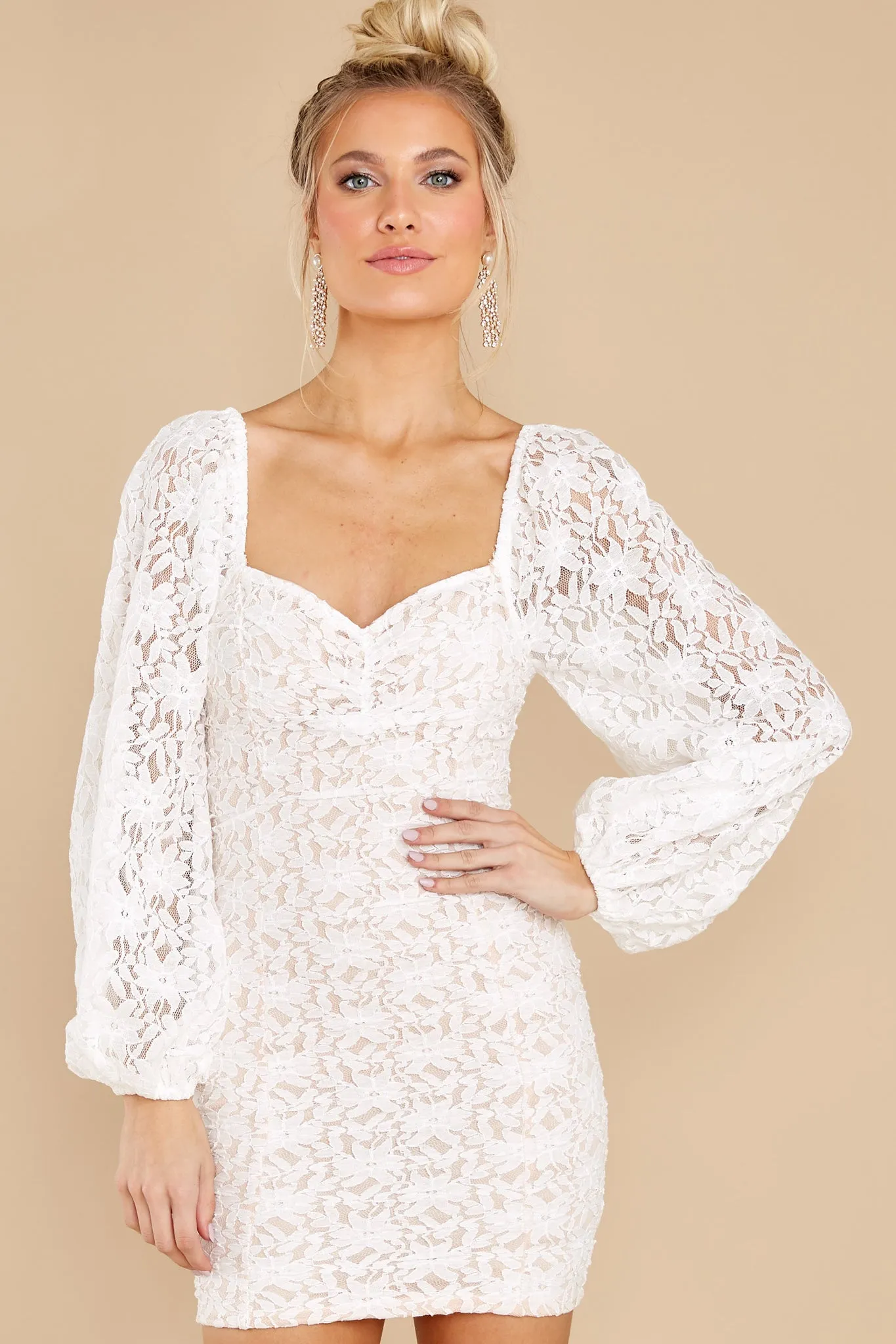 I'll Be Yours White Lace Dress