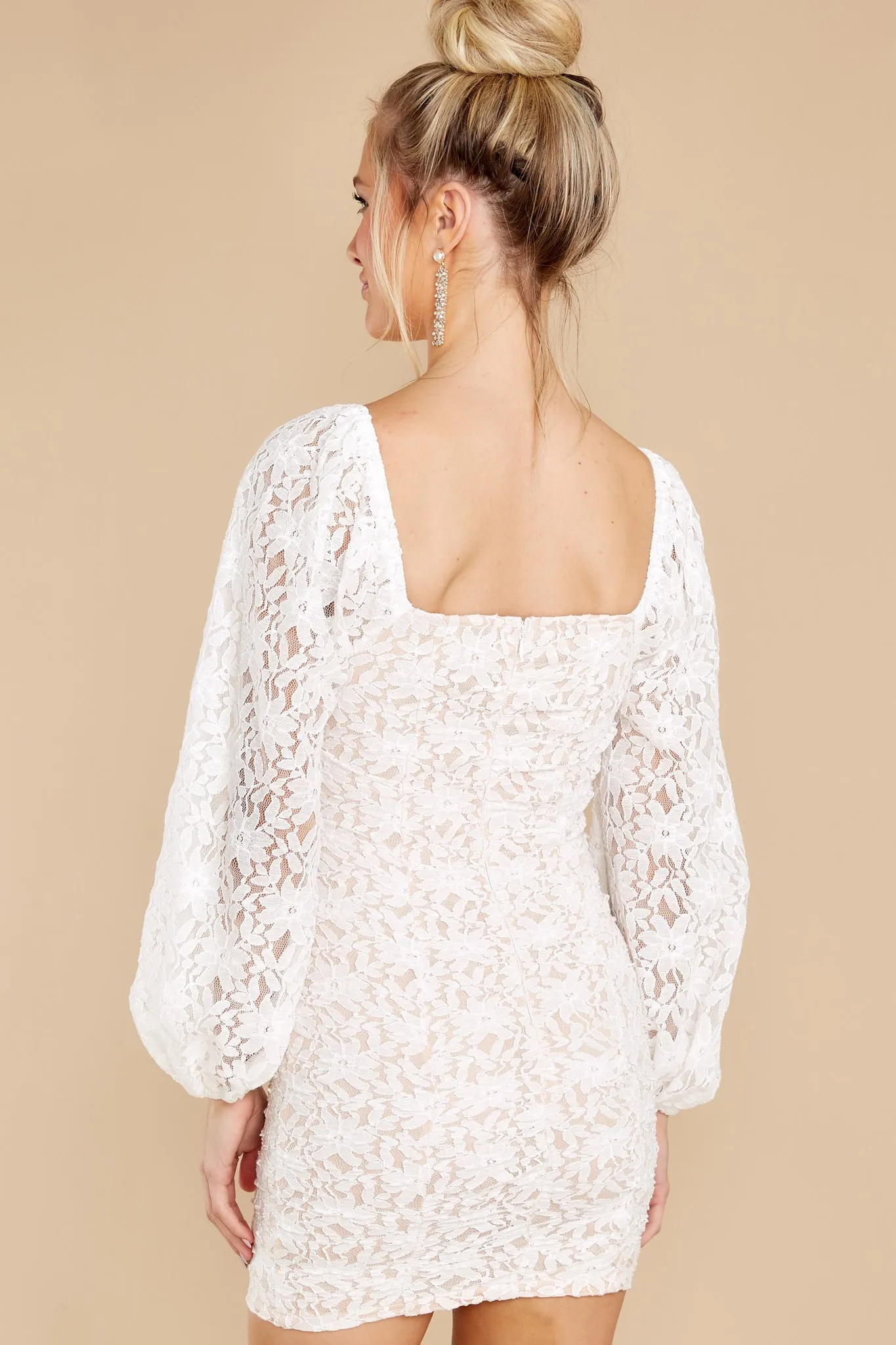 I'll Be Yours White Lace Dress