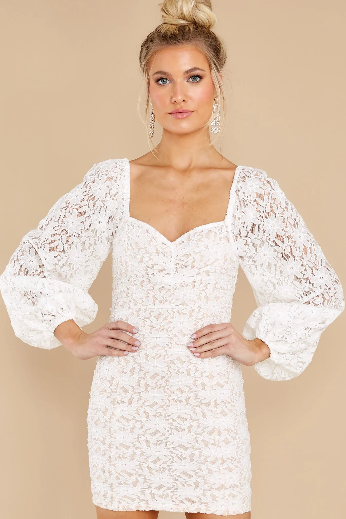 I'll Be Yours White Lace Dress