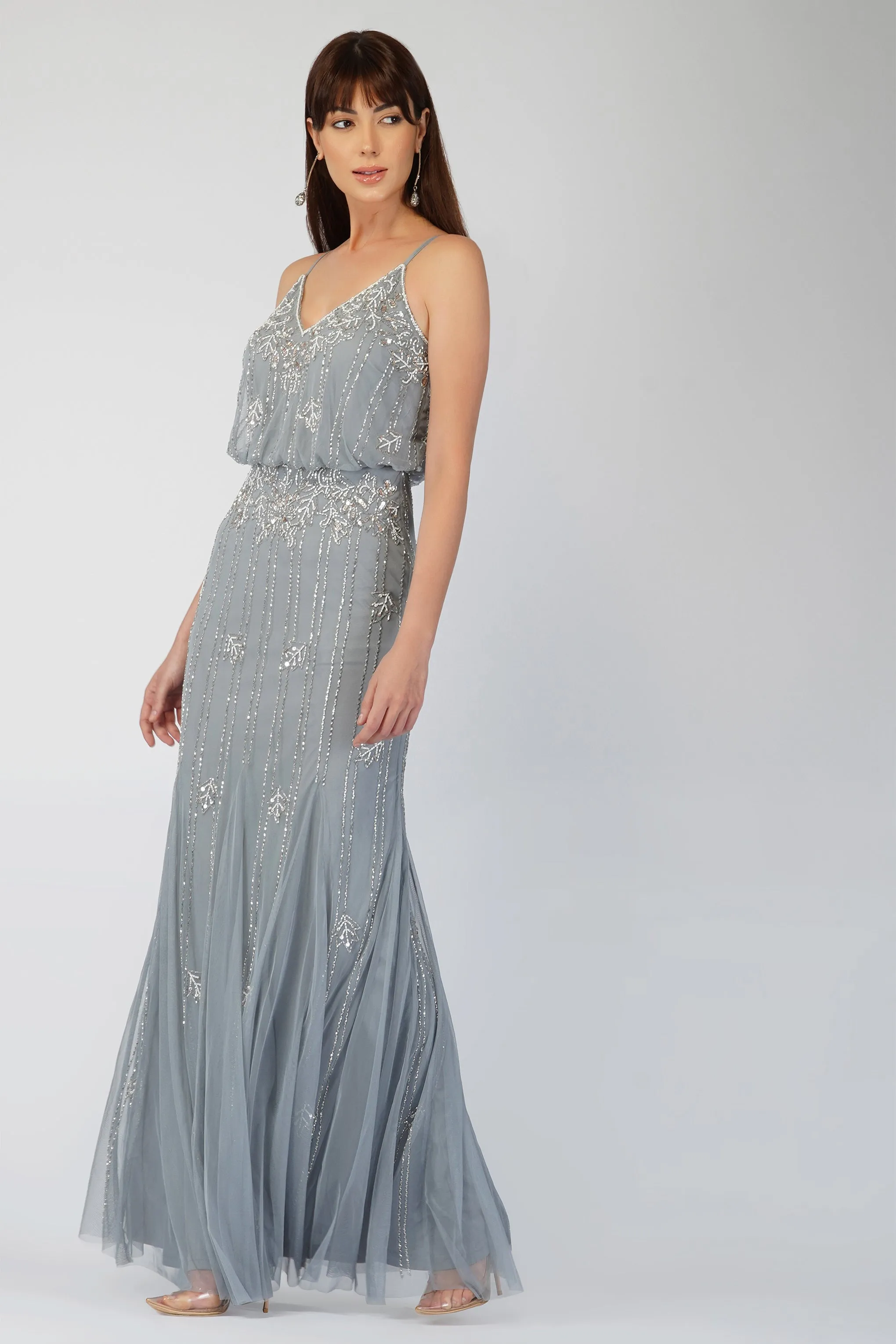 Keeva Blue Grey Bridesmaid Dress