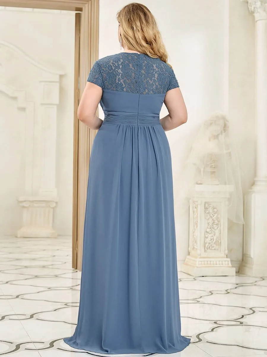 Lace Cap Sleeve Ruched Sweetheart A-Line Bridesmaid Dress