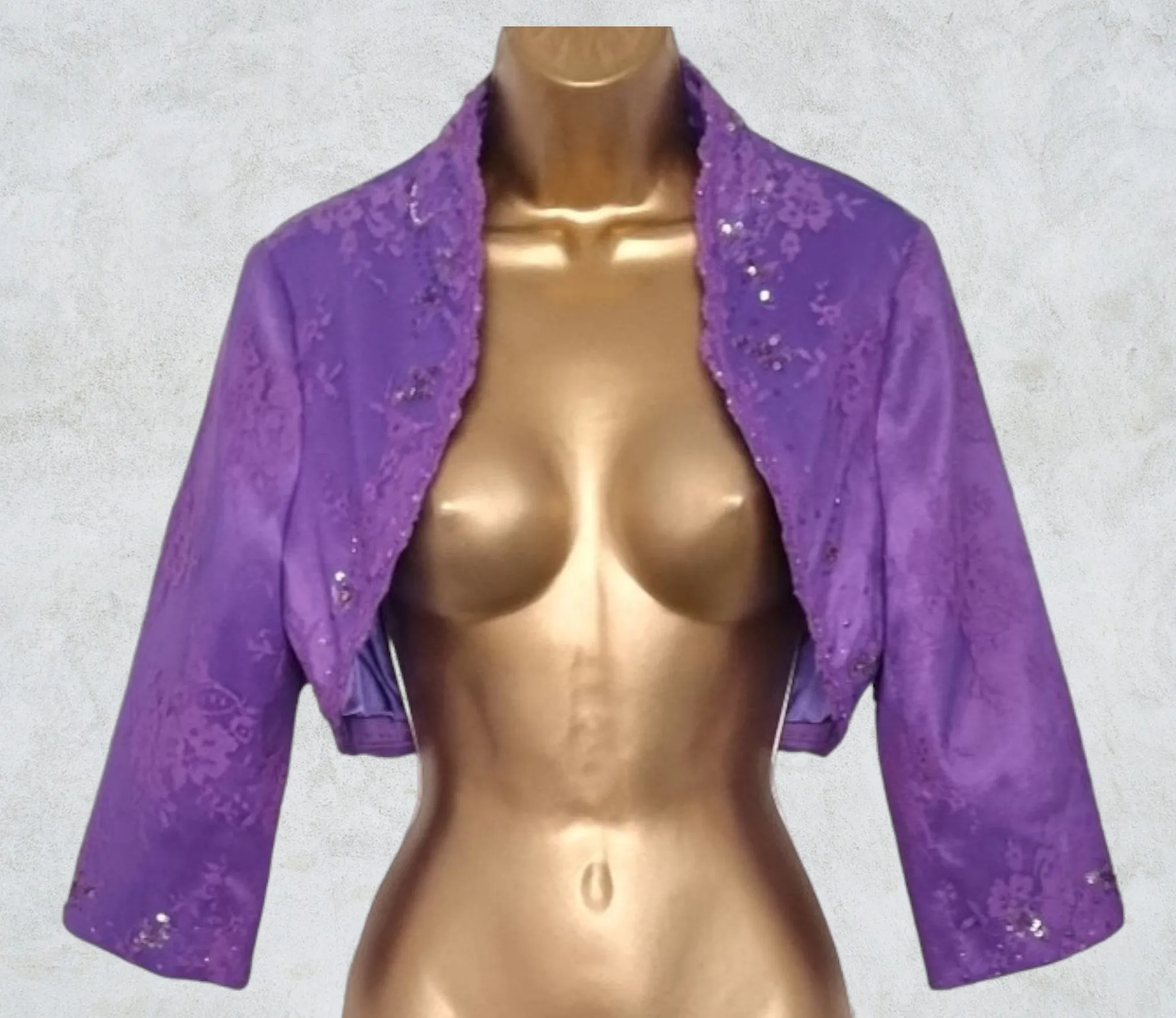 Libra Womens Lilac Embellished Dress & Bolero Jacket UK 14 US 10 EU 42 BNWT