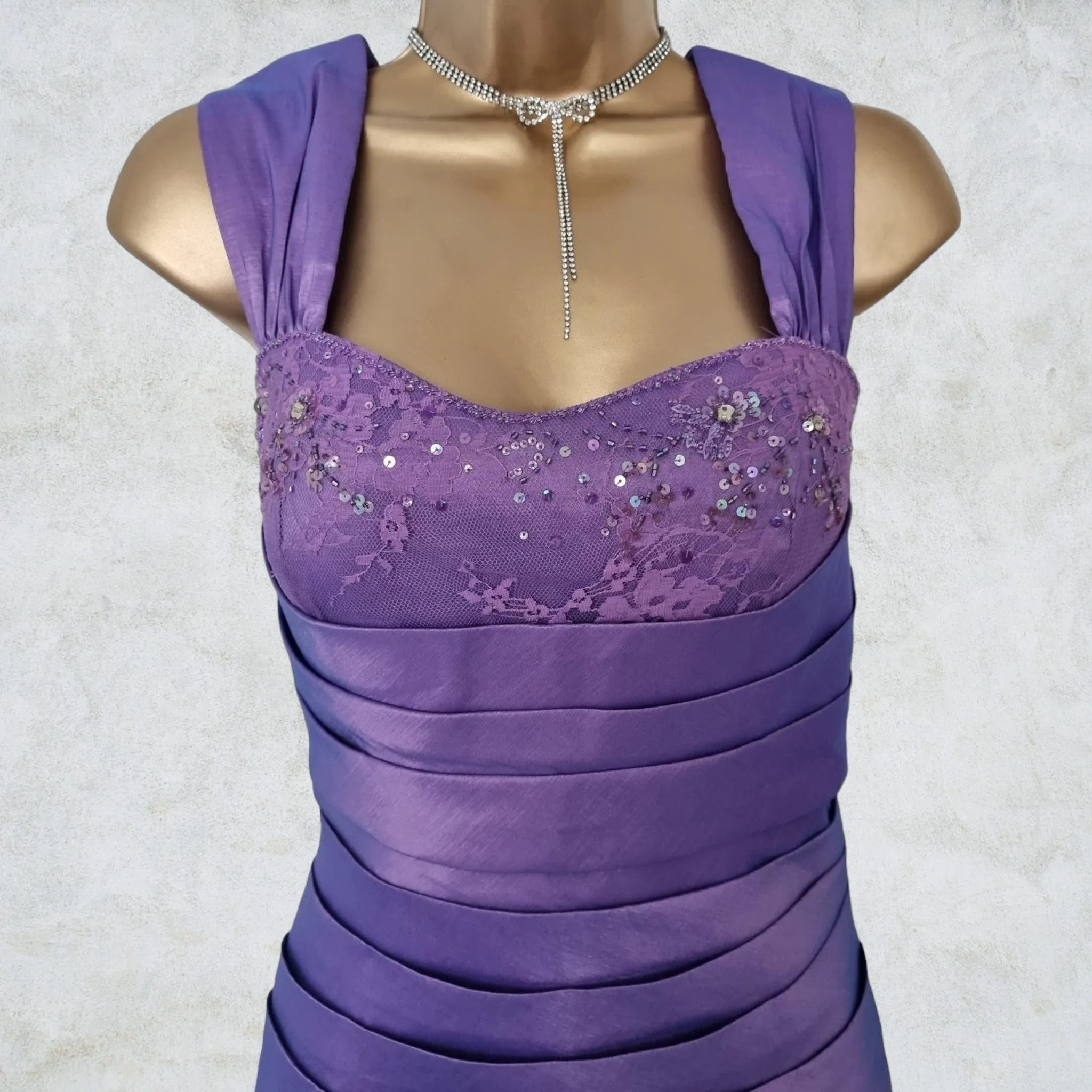 Libra Womens Lilac Embellished Dress & Bolero Jacket UK 14 US 10 EU 42 BNWT