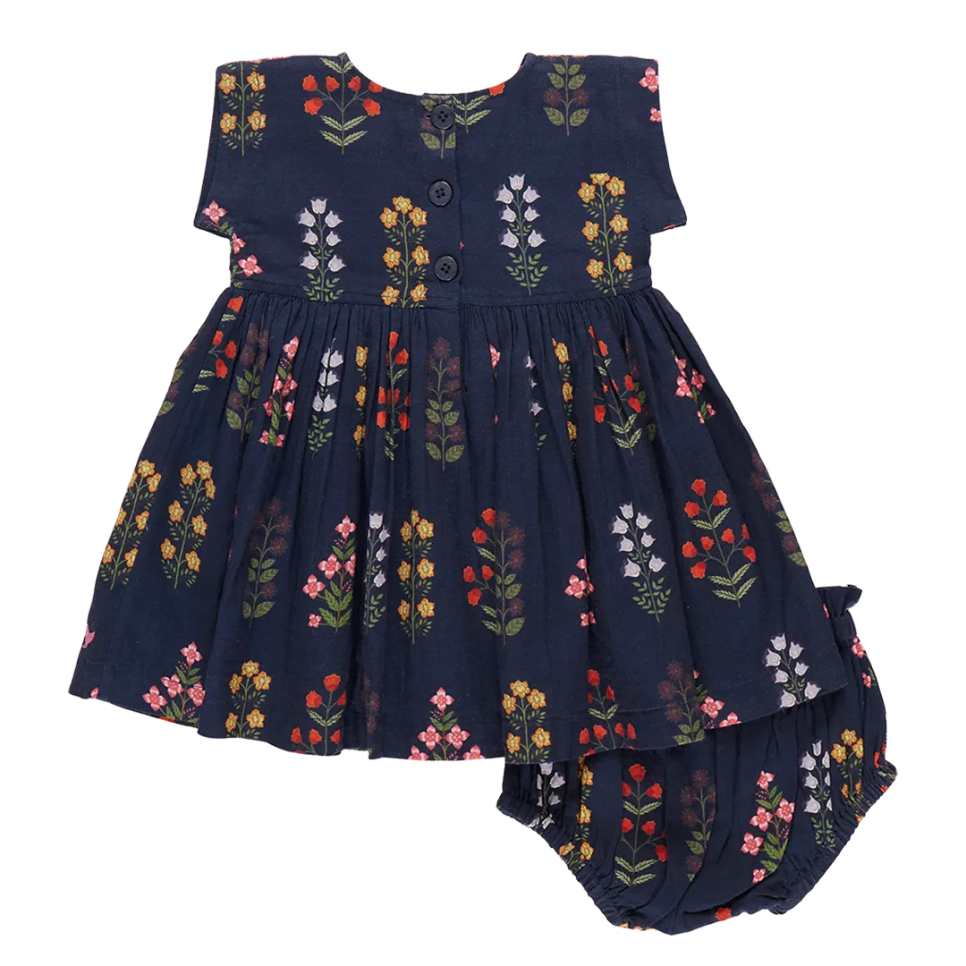 Marie Dress Set, Navy Field Floral