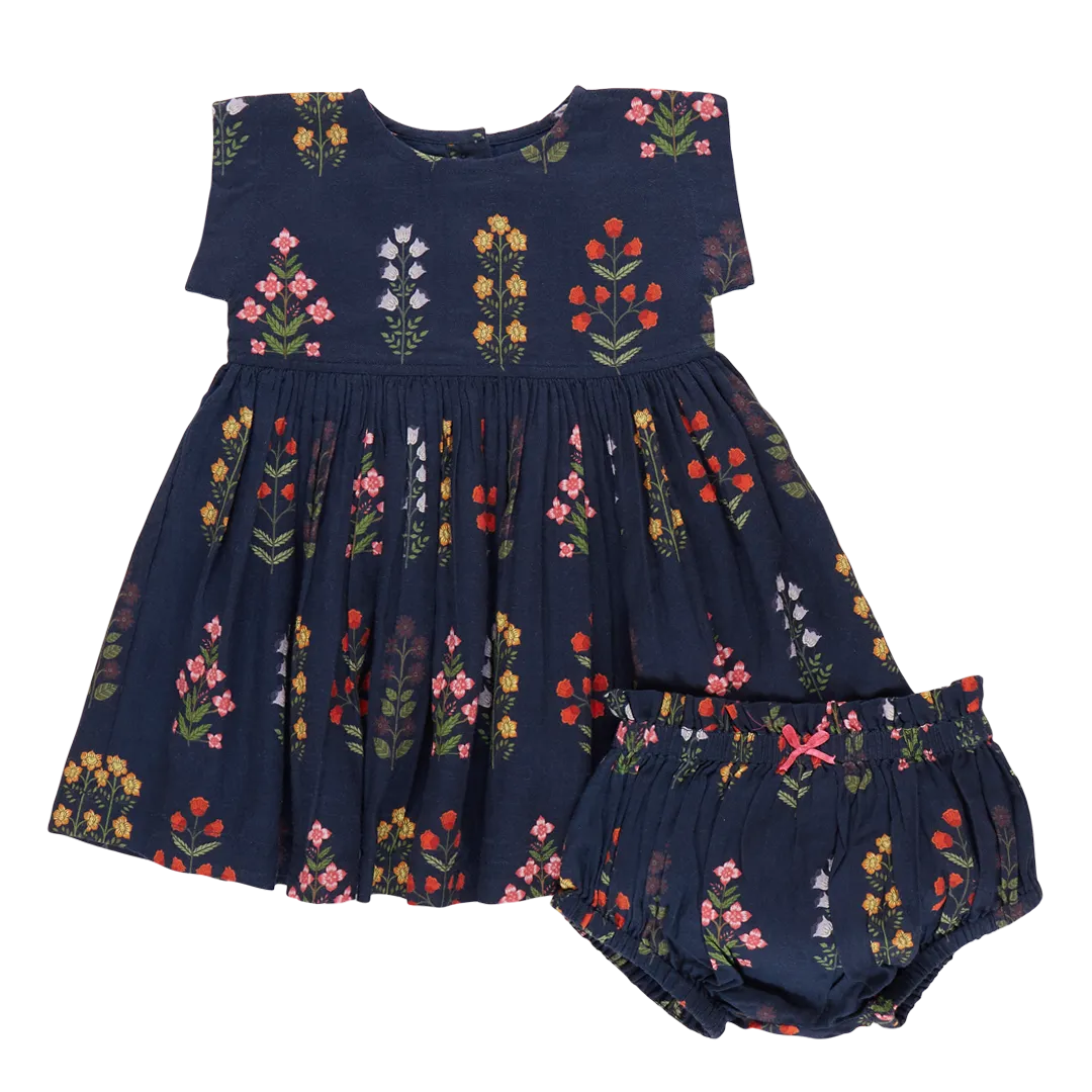 Marie Dress Set, Navy Field Floral