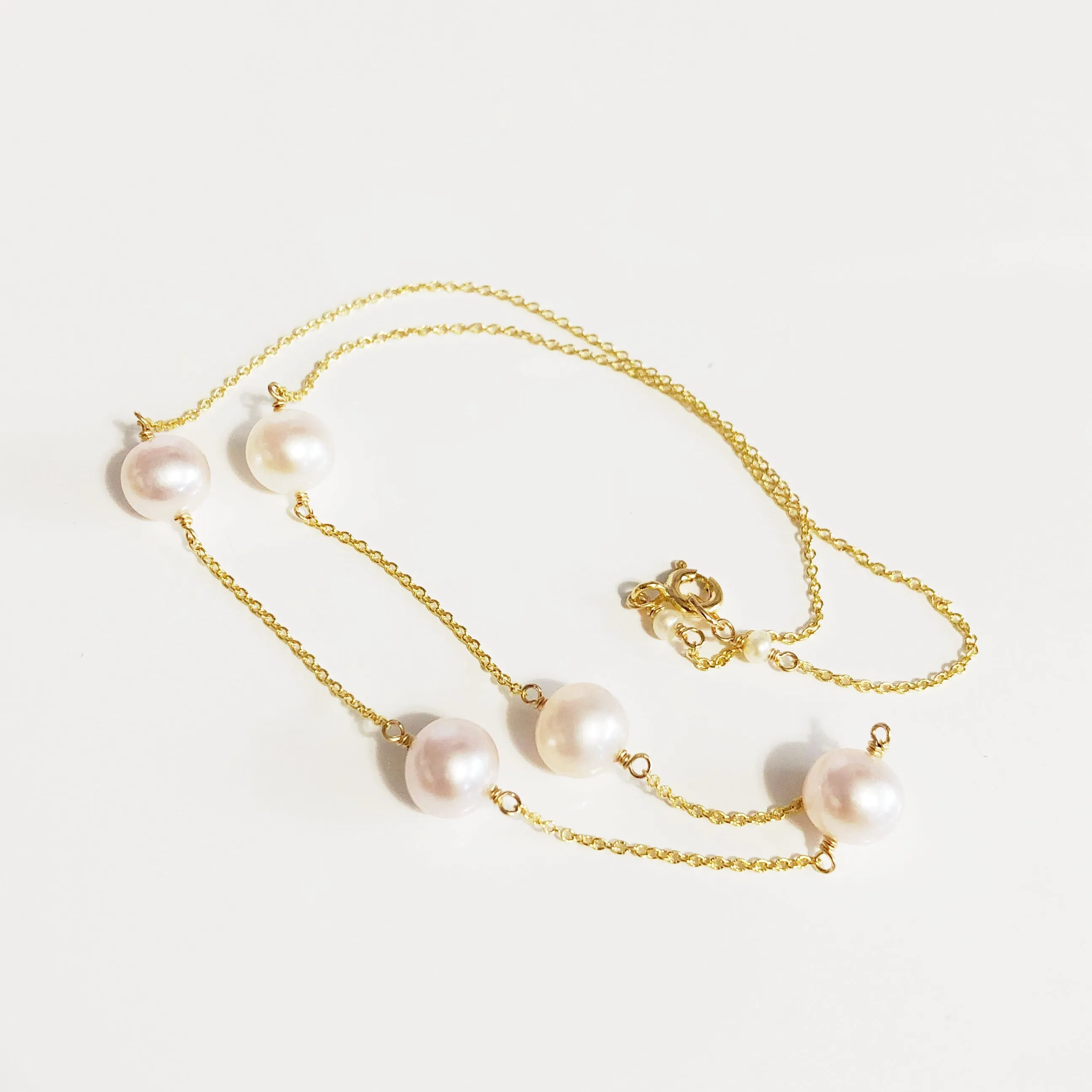 Necklace SIENNA - white Edison pearls (N292)