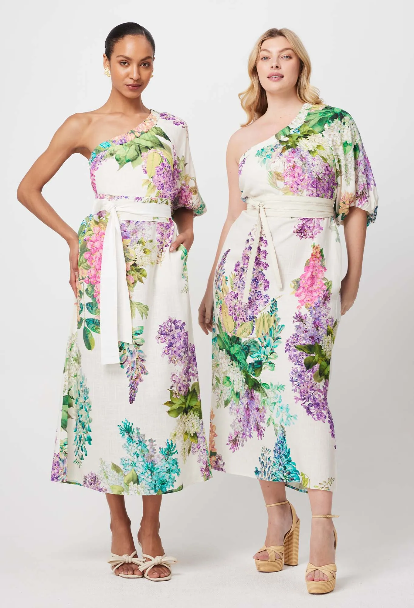 ONCE WAS BAHIA LINEN VISCOSE DRESS IN WISTERIA ALBA