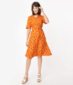 Orange & Red Ice Lolly Print Swing Dress