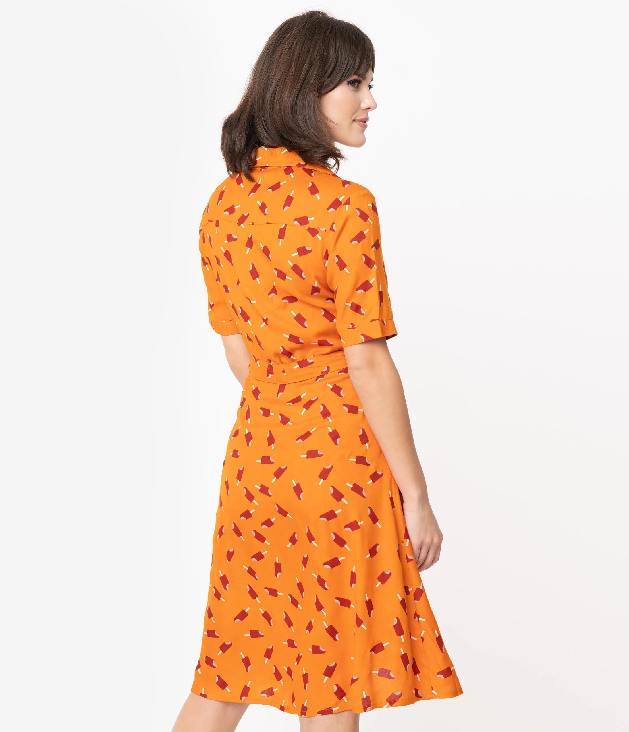 Orange & Red Ice Lolly Print Swing Dress