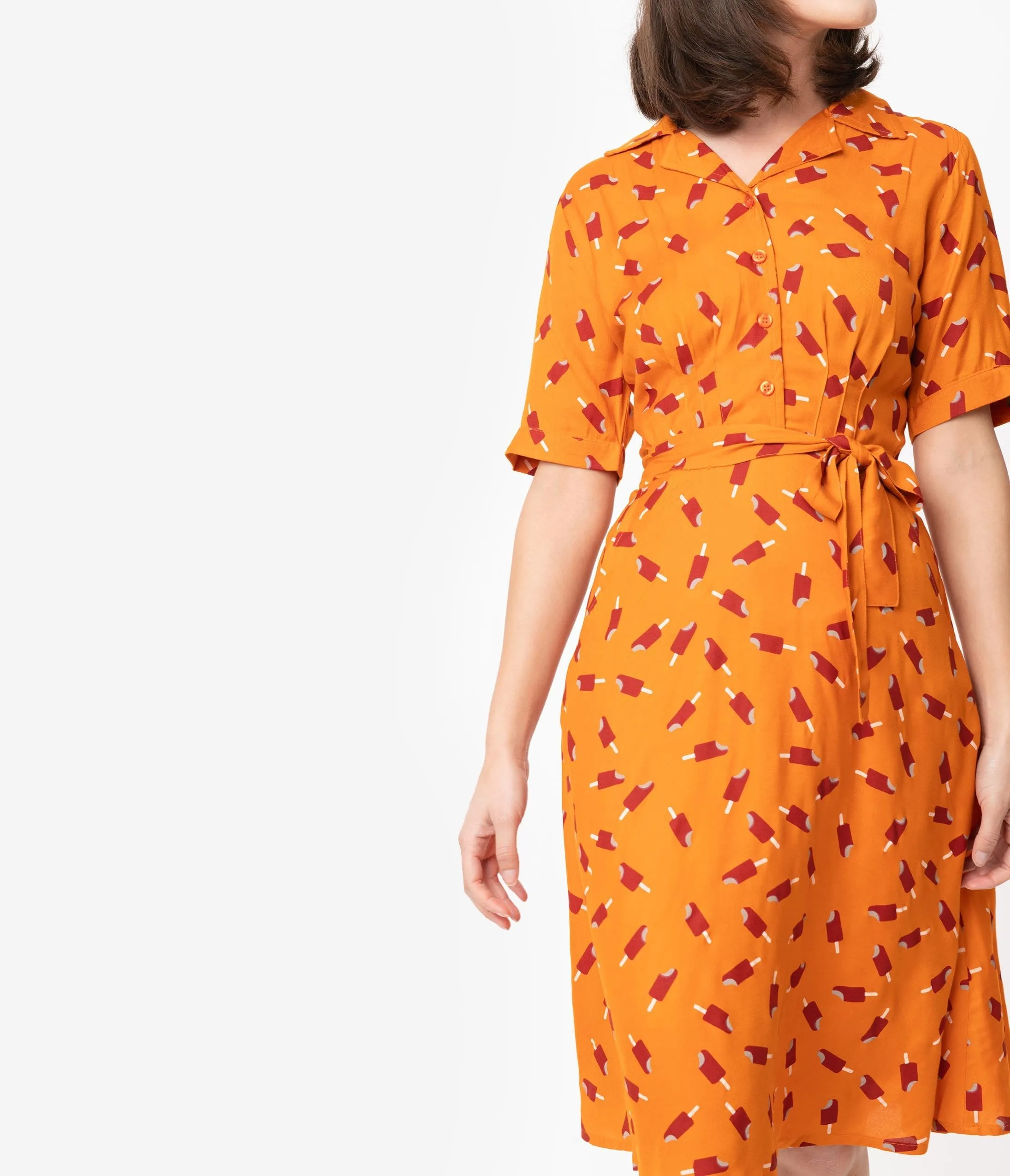 Orange & Red Ice Lolly Print Swing Dress