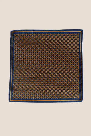 Orange Geometric Pattern Silk Handkerchief