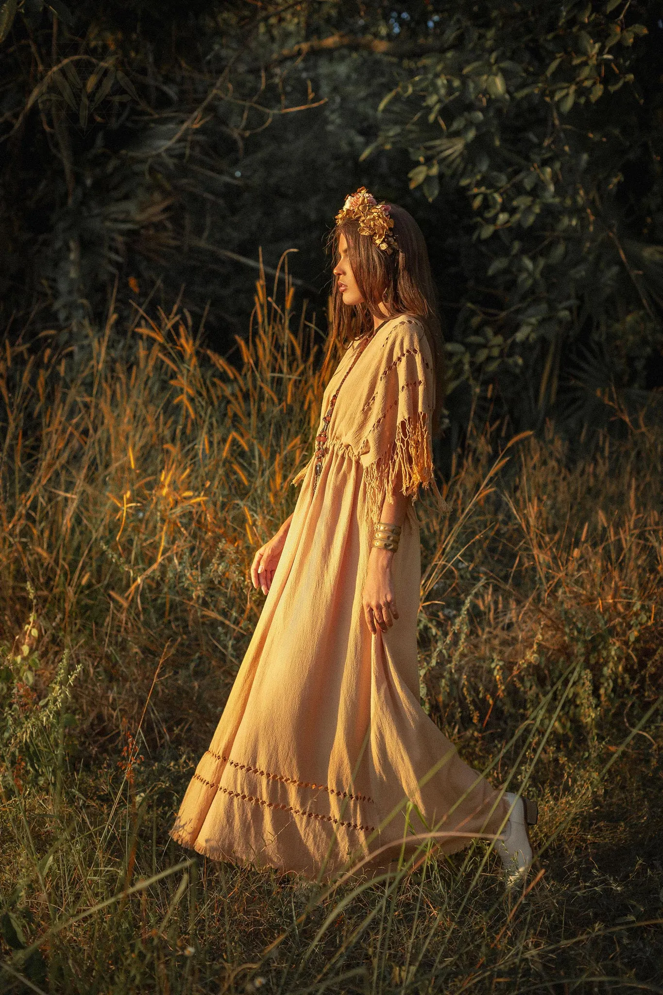 Pale Yellow Boho Dress • Plus Size Dress for Women • Kaftan Maxi Dress