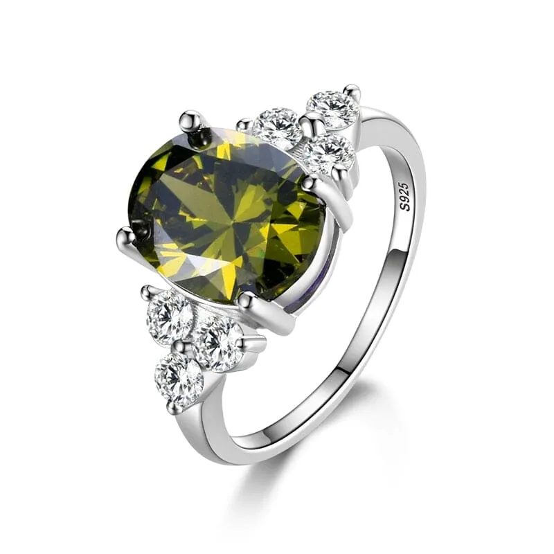 Royal Style Peridot Silver Ring - 925 Sterling Silver