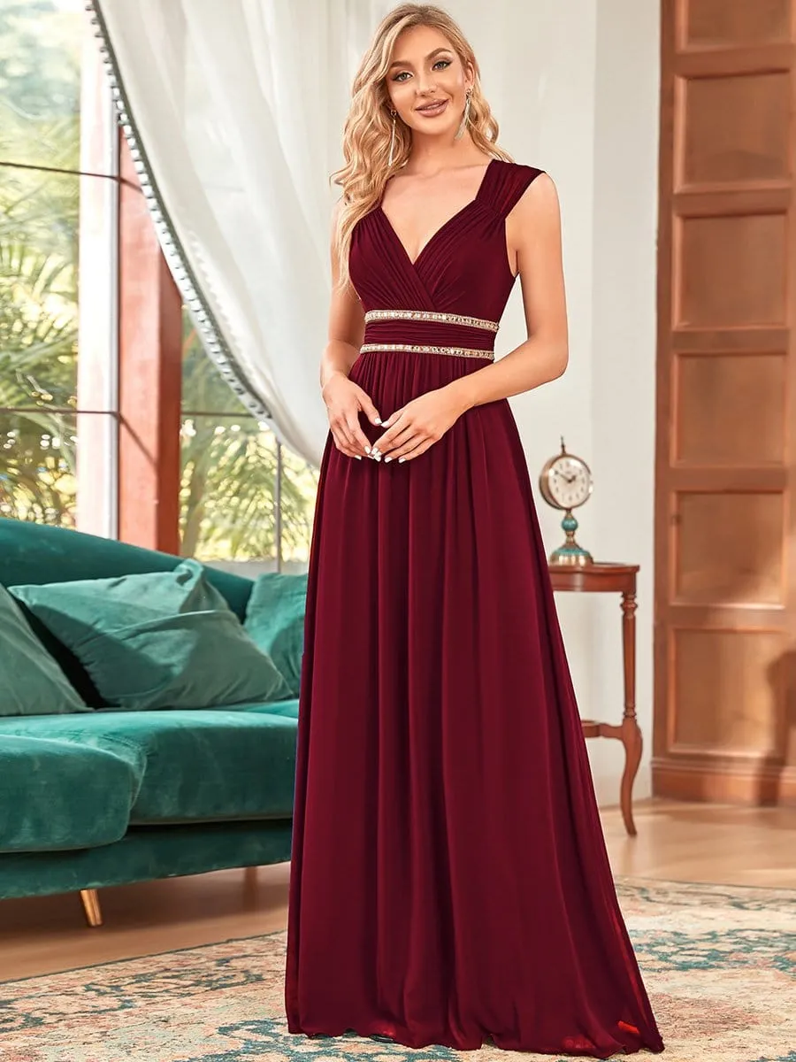 Sleeveless Grecian Style Bridesmaid Dress for Women