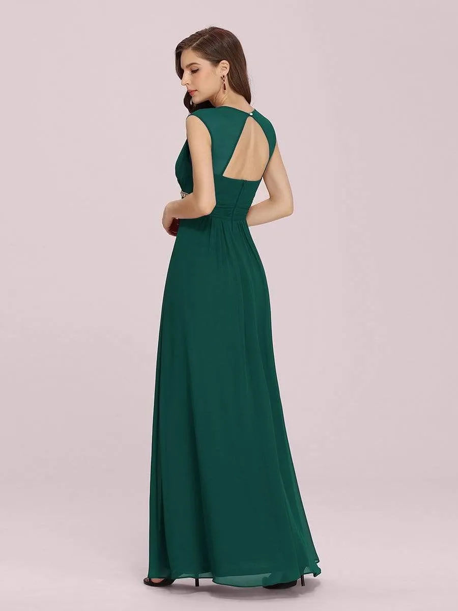 Sleeveless Grecian Style Bridesmaid Dress for Women