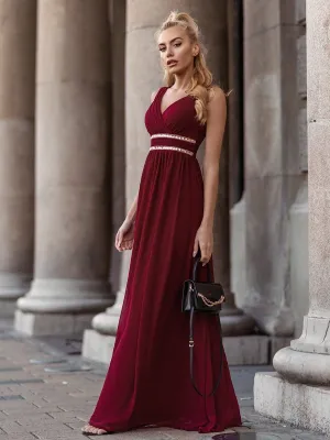 Sleeveless Grecian Style Bridesmaid Dress for Women