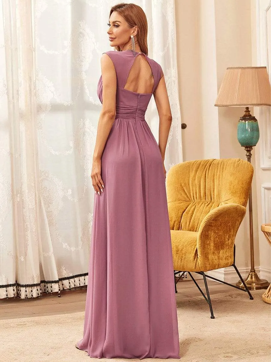 Sleeveless Grecian Style Bridesmaid Dress for Women