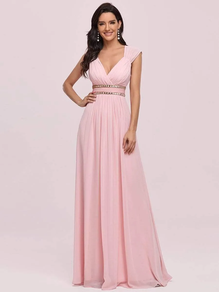 Sleeveless Grecian Style Bridesmaid Dress for Women