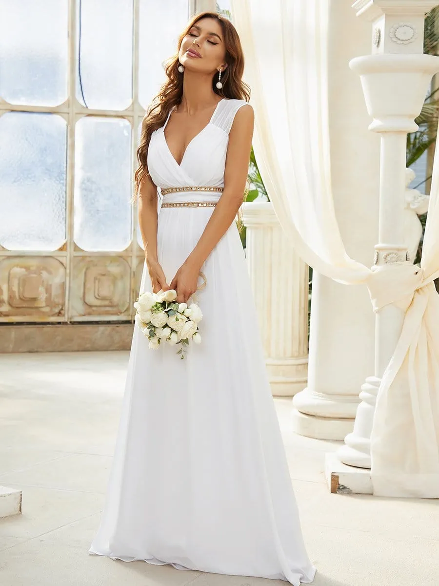 Sleeveless Grecian Style Bridesmaid Dress for Women