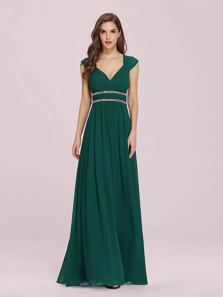 Sleeveless Grecian Style Bridesmaid Dress for Women