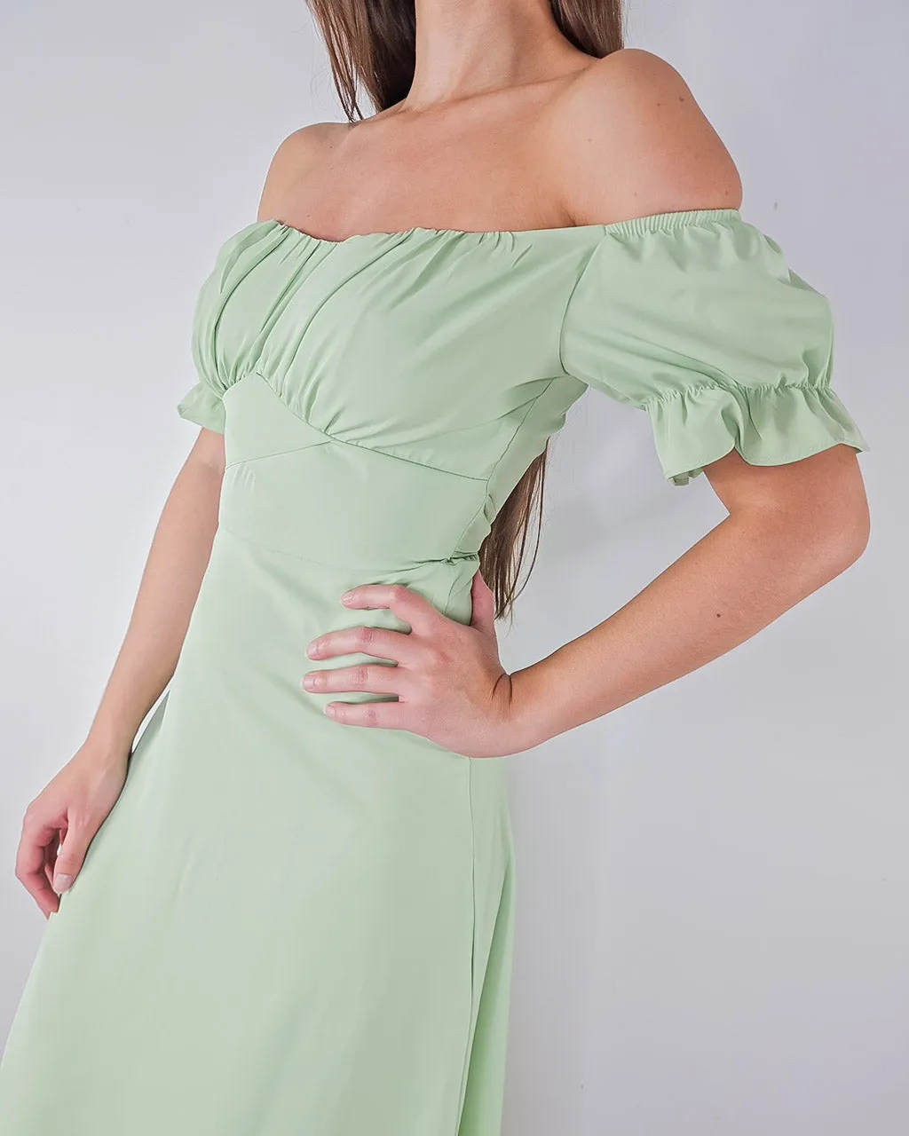 Sophia Green off Shoulder Dress - Sage Green Cocktail Dress