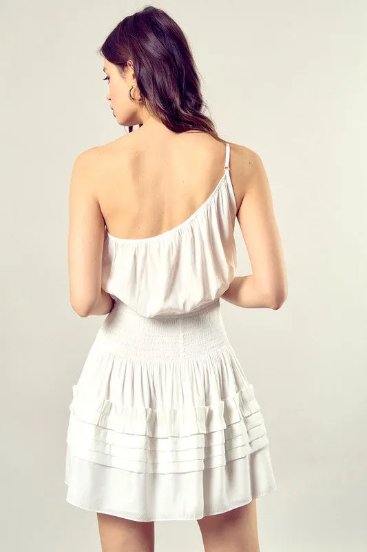 TEEK - Pleated One Shoulder Cami Dress